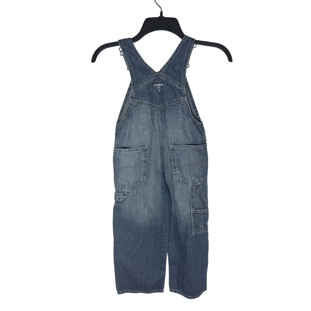 OshKosh Bgosh Vintage Denim Overalls Toddler Boys 4T Medium Wash